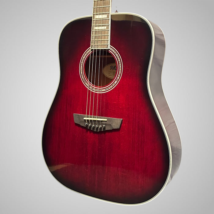 D'Angelico Premier Series Lexington Dreadnought Acoustic-Electric Guitar - Trans Black Cherry Burst