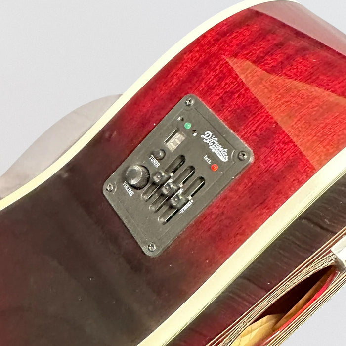 D'Angelico Premier Series Lexington Dreadnought Acoustic-Electric Guitar - Trans Black Cherry Burst