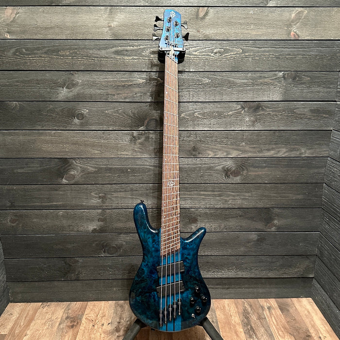 Spector NS Dimension 4 String Multi Scale Electric Bass Guitar Black & Blue Gloss B Stock