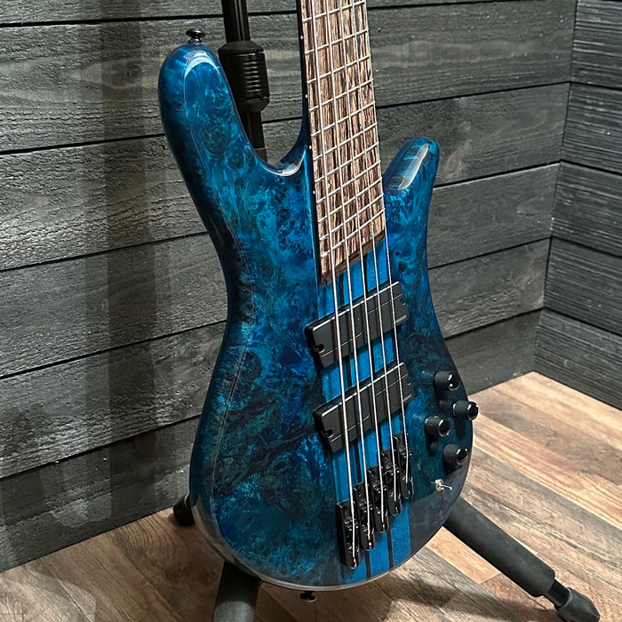 Spector NS Dimension 4 String Multi Scale Electric Bass Guitar Black & Blue Gloss B Stock