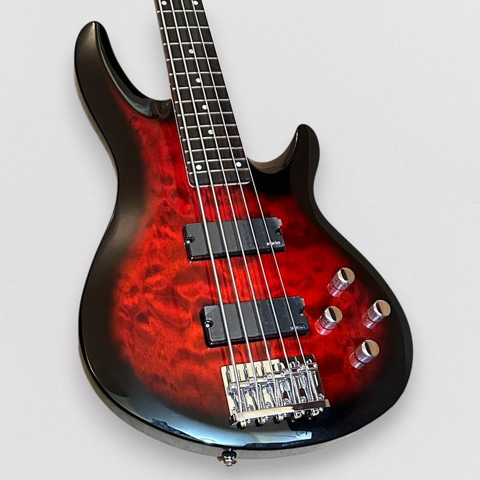 Schecter C-5 Plus 5 String Electric Bass Guitar - Red