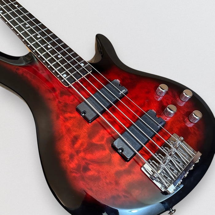 Schecter C-5 Plus 5 String Electric Bass Guitar - Red