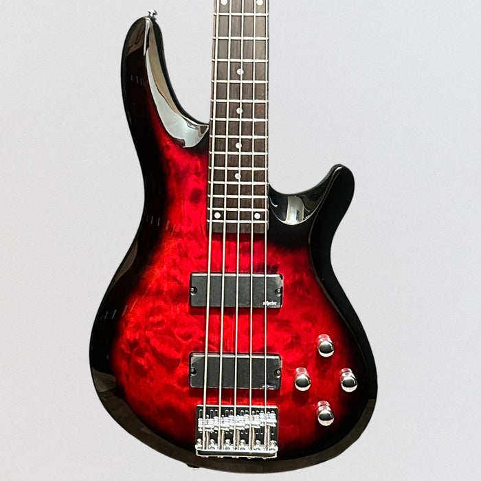 Schecter C-5 Plus 5 String Electric Bass Guitar - Red