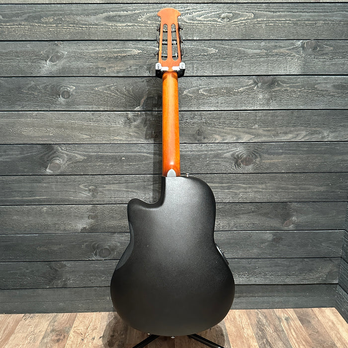 Ovation CS24C Celebrity Series Traditional Mid-Depth Nylon-String Classical Acoustic-Electric Guitar - Black