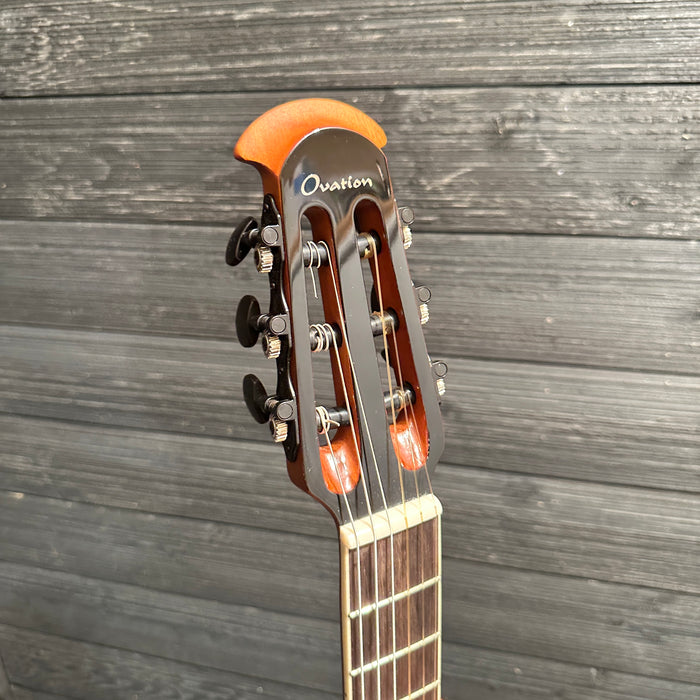 Ovation CS24C Celebrity Series Traditional Mid-Depth Nylon-String Classical Acoustic-Electric Guitar - Black