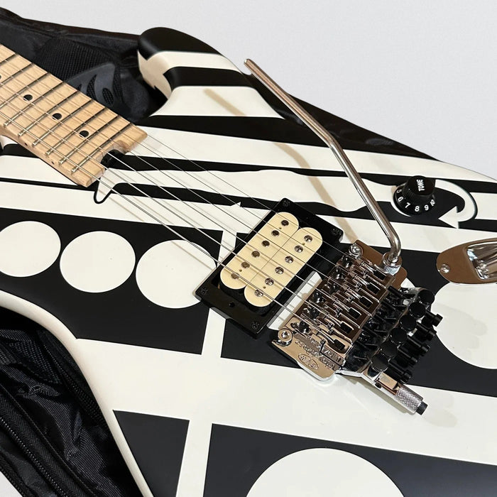 EVH Striped Circles Electric Guitar - Black and White