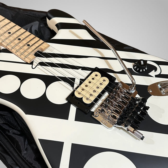 EVH Striped Circles Electric Guitar - Black and White