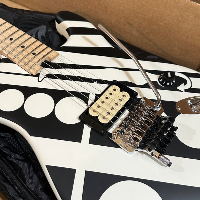 EVH Striped Circles Electric Guitar - Black and White