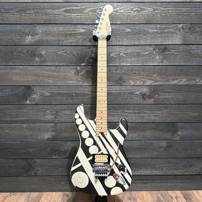 EVH Striped Circles Electric Guitar - Black and White