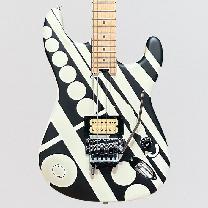 EVH Striped Circles Electric Guitar - Black and White