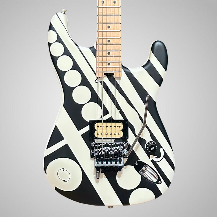 EVH Striped Circles Electric Guitar - Black and White