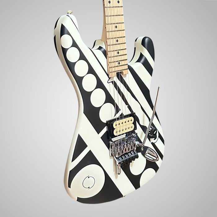 EVH Striped Circles Electric Guitar - Black and White