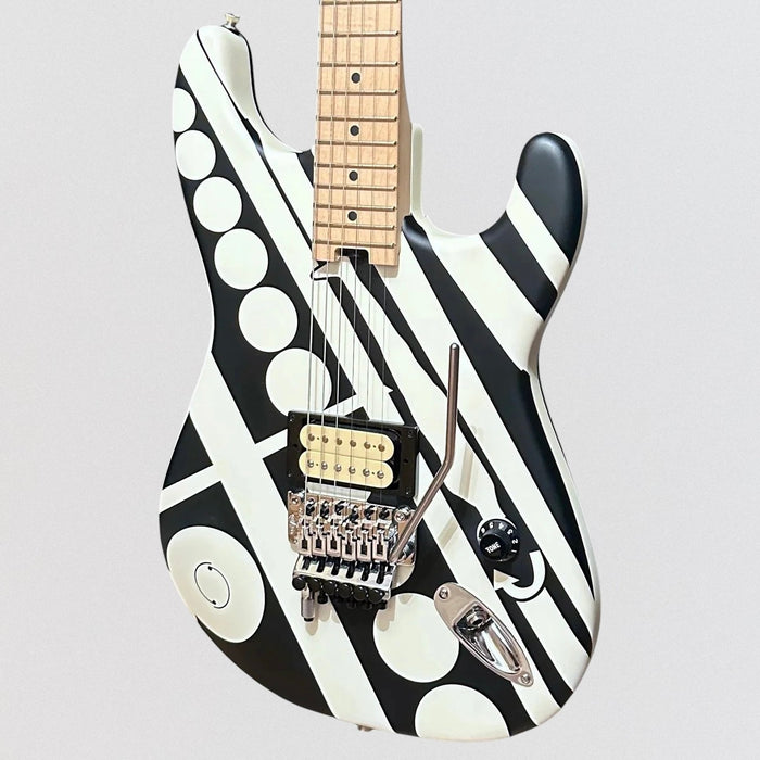 EVH Striped Circles Electric Guitar - Black and White