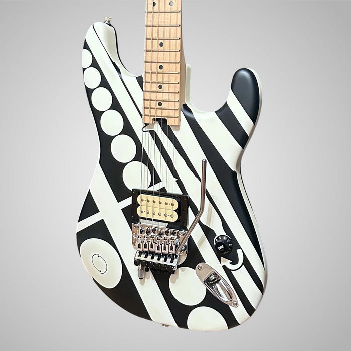 EVH Striped Circles Electric Guitar - Black and White