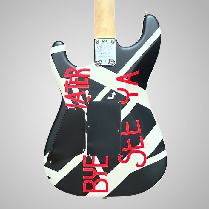 EVH Striped Circles Electric Guitar - Black and White