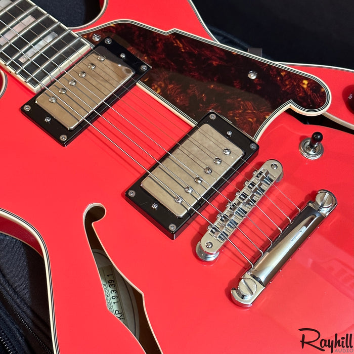 D'Angelico Premier Series Mini DC Semi-Hollow Fiesta Red Electric Guitar B-stock w/ Warranty
