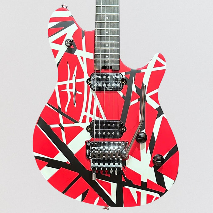 EVH Wolfgang Specal Striped Electric Guitar - Red with Black and White Stripes