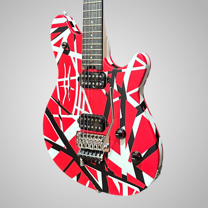 EVH Wolfgang Specal Striped Electric Guitar - Red with Black and White Stripes