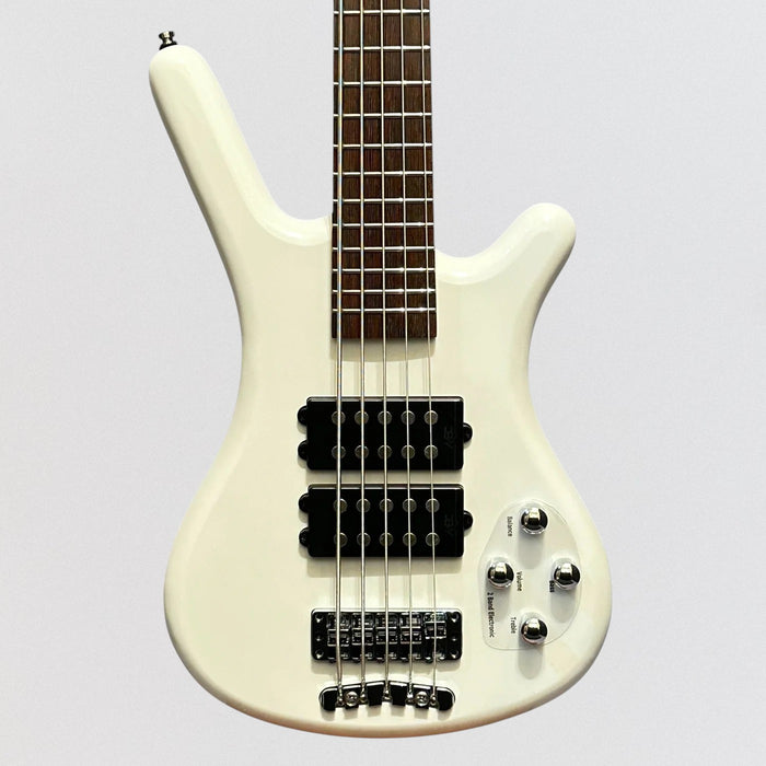 Warwick RockBass Corvette $$ 5-String Electric Bass Guitar - White
