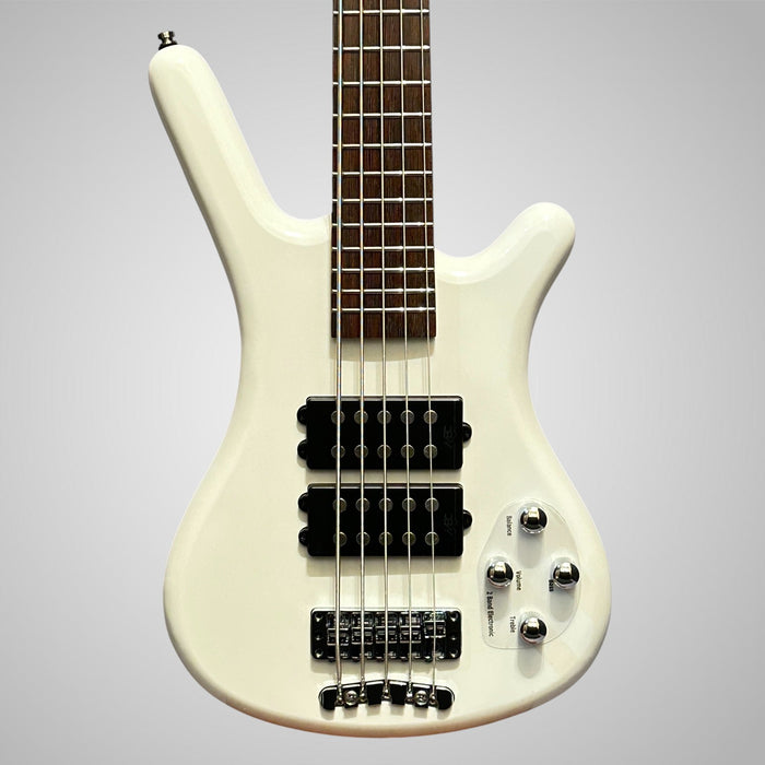 Warwick RockBass Corvette $$ 5-String Electric Bass Guitar - White