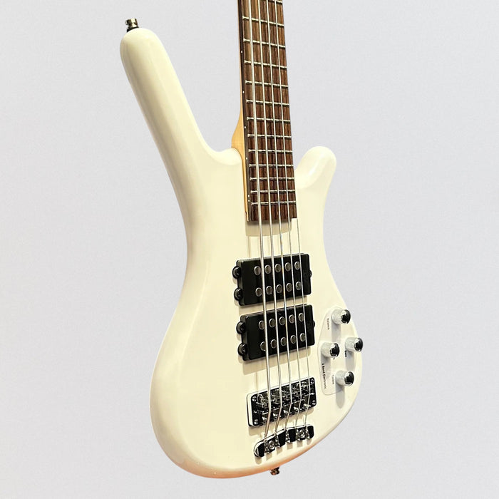 Warwick RockBass Corvette $$ 5-String Electric Bass Guitar - White