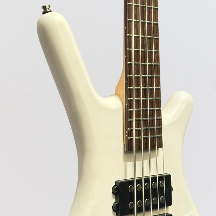Warwick RockBass Corvette $$ 5-String Electric Bass Guitar - White