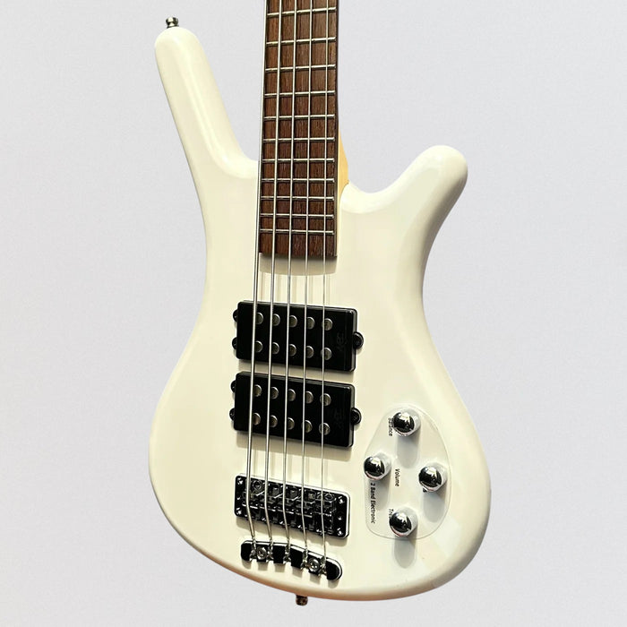 Warwick RockBass Corvette $$ 5-String Electric Bass Guitar - White