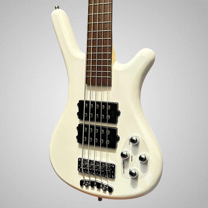 Warwick RockBass Corvette $$ 5-String Electric Bass Guitar - White