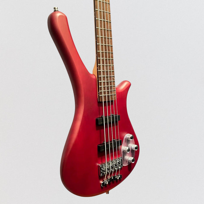 Warwick Rockbass Fortress 5-String Electric Bass Guitar - Burgundy Red Transparent