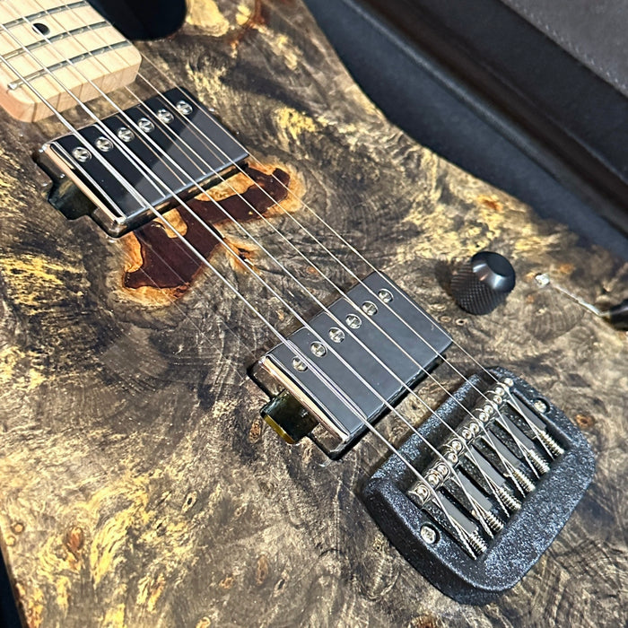G&L USA Custom Shop ASAT HH Buckeye Burl Electric Guitar - Natural