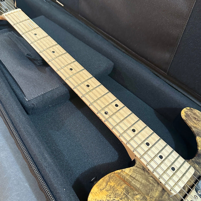 G&L USA Custom Shop ASAT HH Buckeye Burl Electric Guitar - Natural
