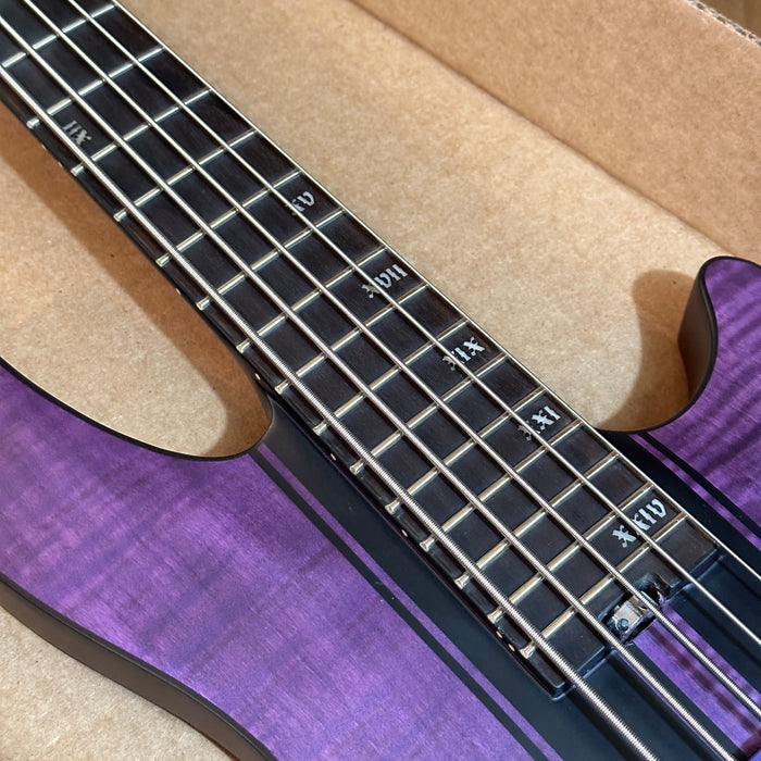 Schecter 5-String C-5 GT Satin Trans Purple 5-String Electric Bass Guitar B-stock