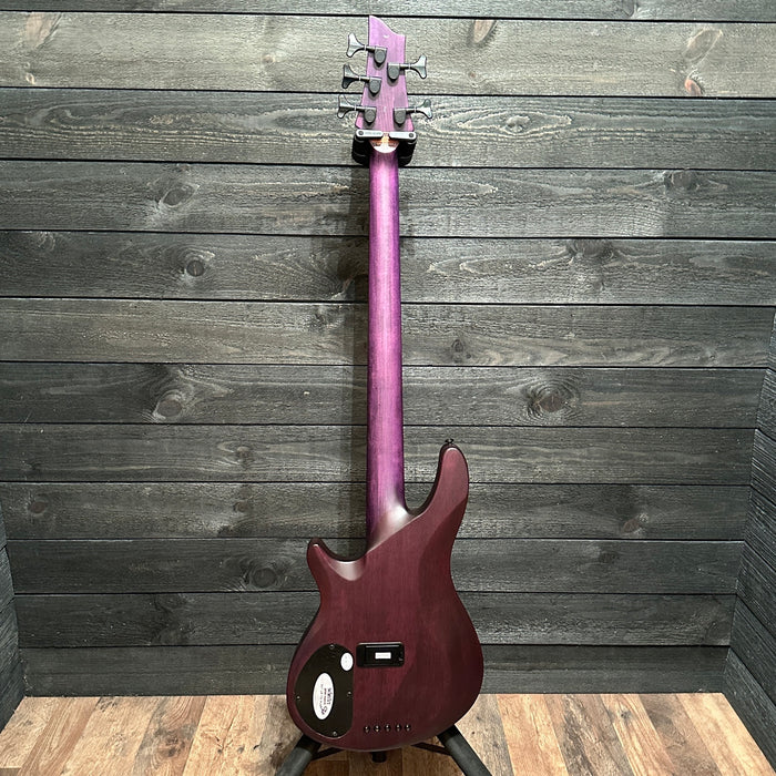 Schecter 5-String C-5 GT Satin Trans Purple 5-String Electric Bass Guitar B-stock