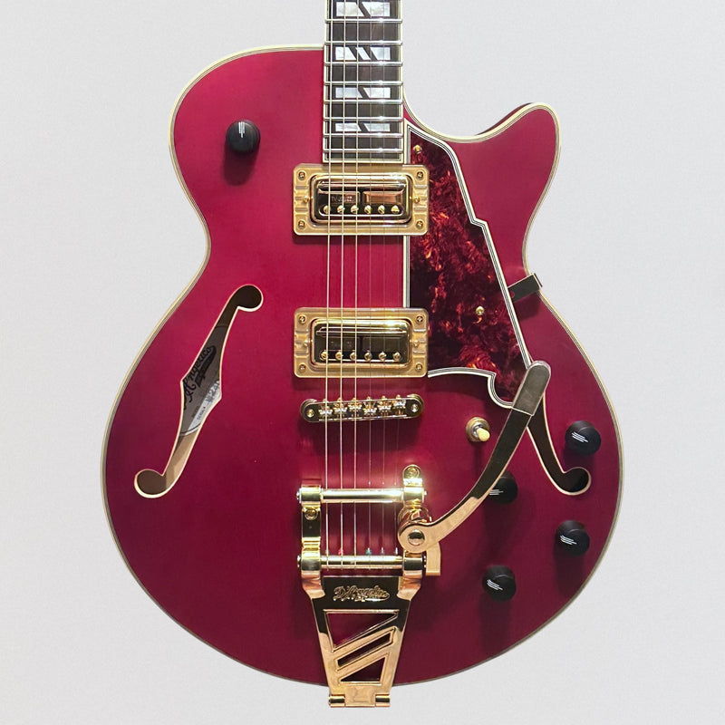 D'Angelico Deluxe Bob Weir SS 3 Semi-Hollow Electric Guitar - Satin Trans Wine