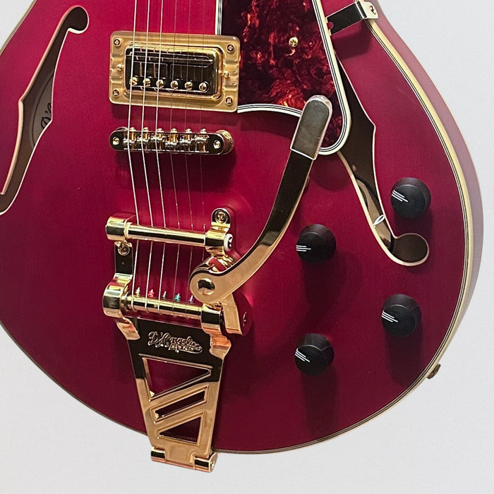 D'Angelico Deluxe Bob Weir SS 3 Semi-Hollow Electric Guitar - Satin Trans Wine