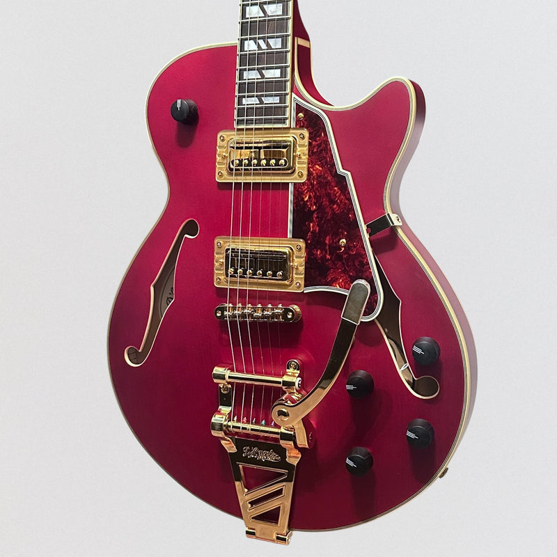 D'Angelico Deluxe Bob Weir SS 3 Semi-Hollow Electric Guitar - Satin Trans Wine
