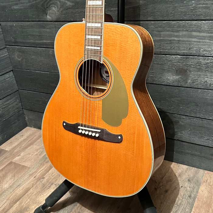Fender California Vintage Malibu Concert Acoustic Electric Guitar w/ Case - Aged Natural