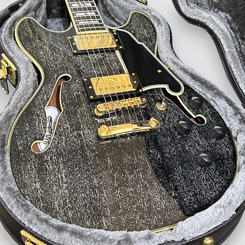 D'Angelico Excel Mini DC Semi Hollow body Electric Guitar - Black Dog