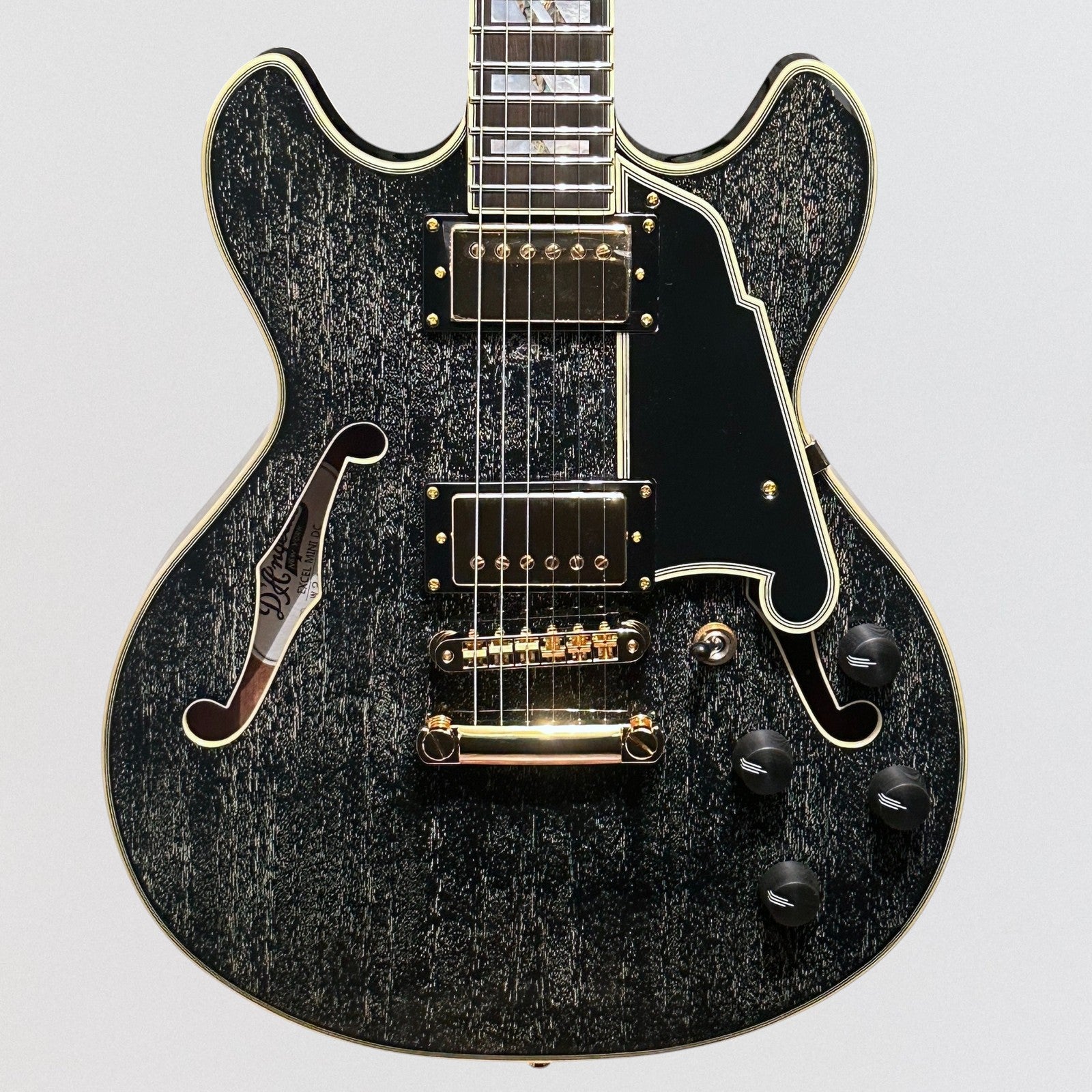D'Angelico Excel Mini DC Semi Hollow body Electric Guitar - Black