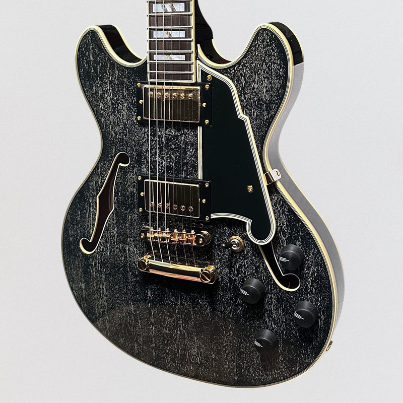 D'Angelico Excel Mini DC Semi Hollow body Electric Guitar - Black Dog