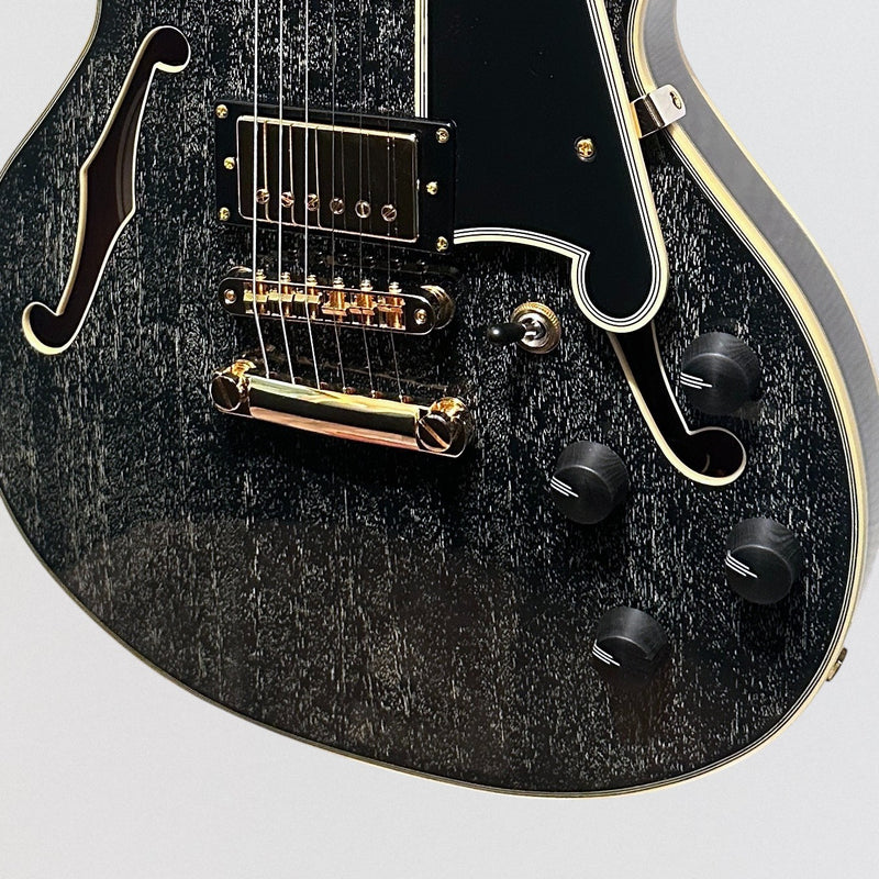 D'Angelico Excel Mini DC Semi Hollow body Electric Guitar - Black Dog