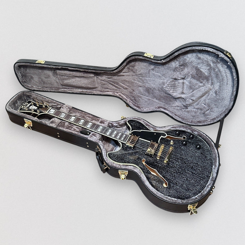 D'Angelico Excel Series DC Semi-Hollow Electric Guitar w/ USA Seymour Duncan Humbuckers - Black Dog