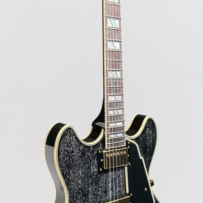 D'Angelico Excel Series DC Semi-Hollow Electric Guitar w/ USA Seymour Duncan Humbuckers - Black Dog