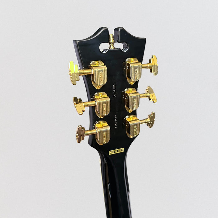 D'Angelico Excel Series DC Semi-Hollow Electric Guitar w/ USA Seymour Duncan Humbuckers - Black Dog