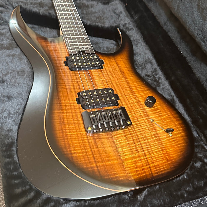 Schecter USA Custom Shop Sunset Extreme Exotic 6 Flamed Koa Electric Guitar - Tabacco Sunburst