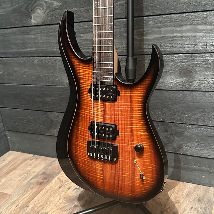 Schecter USA Custom Shop Sunset Extreme Exotic 6 Flamed Koa Electric Guitar - Tabacco Sunburst