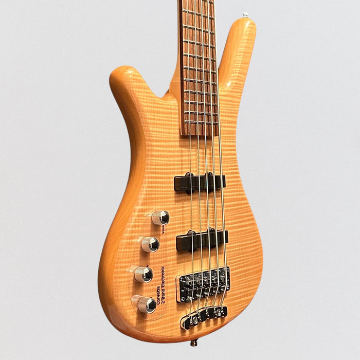 Warwick RockBass Corvette Premium 5 String Left Handed Electric Bass Guitar - Natural
