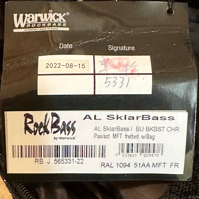Warwick RockBass Artist Line SklarBass I 4 String Semi Hollow Burgundy Electric Bass Guitar