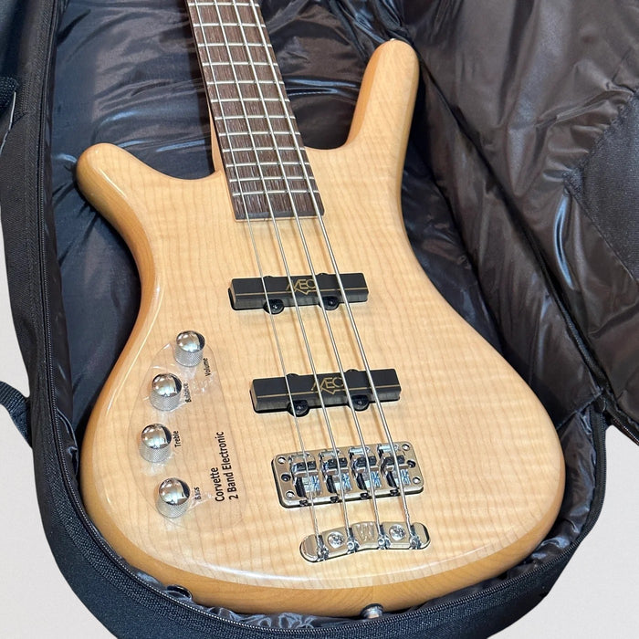 Warwick RockBass Corvette Premium 4-String Left Handed Electric Bass Guitar - Natural