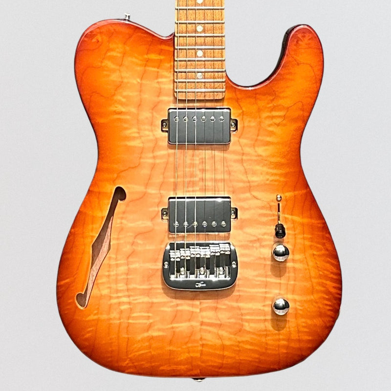 G&L USA Custom Shop ASAT HH RMC Semi Hollow-body Electric Guitar - Antique Brown Burst